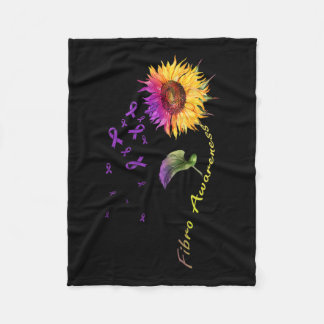 Awareness Sunflower Fibro  Fleece Blanket
