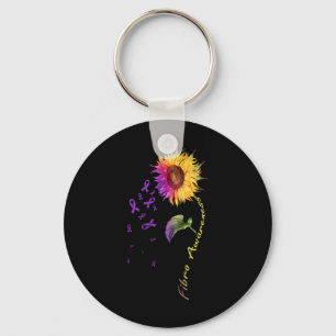 Awareness Sunflower Fibro Key Ring