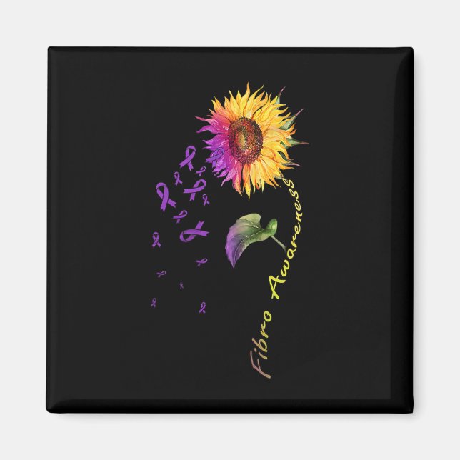 Awareness Sunflower Fibro  Magnet (Front)