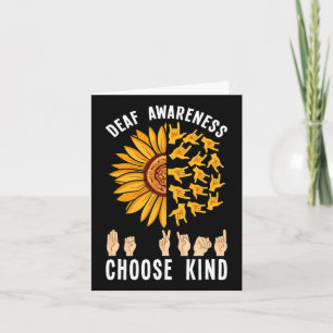 Awareness Sunflower Hand Sign Asl Hearing Loss Card