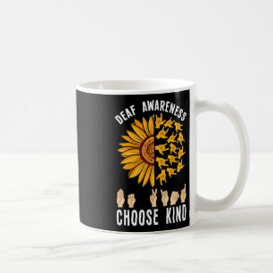 Awareness Sunflower Hand Sign Asl Hearing Loss Coffee Mug