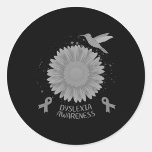 Awareness Sunflower Hummingbird Gift  Classic Round Sticker