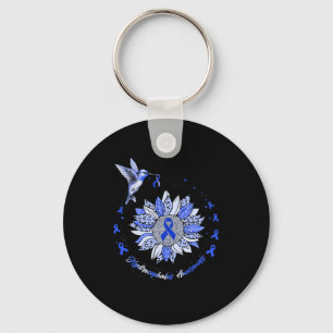 Awareness Sunflower Hummingbird Ribbon  Key Ring