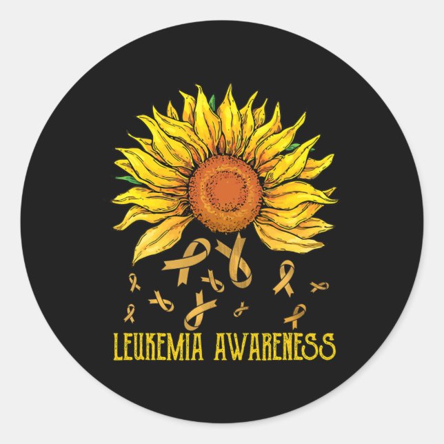 Awareness Sunflower T  Classic Round Sticker (Front)