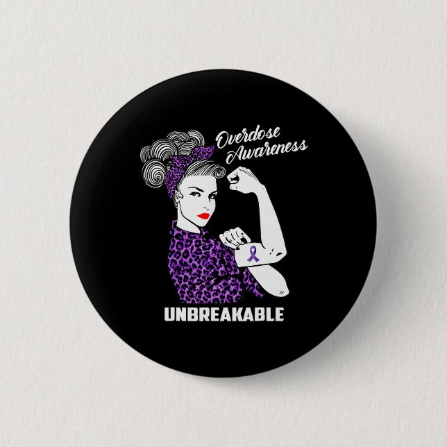 Awareness Support Fighting Women Warrior Leopard  6 Cm Round Badge (Front)