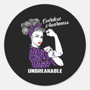 Awareness Support Fighting Women Warrior Leopard Classic Round Sticker