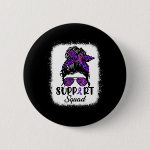 Awareness Support Squad Messy Bun Hair Women Girl 6 Cm Round Badge