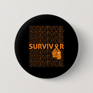 Awareness Survivor Orange Ribbon Boxing Gloves 1  6 Cm Round Badge