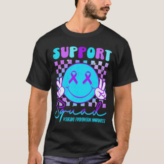 Awareness Teal Purple Ribbon Support Girl Boy Kids T-Shirt