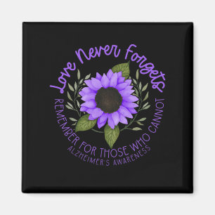 Awareness Tee For Men And Women Purple Sunflower Magnet