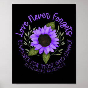 Awareness Tee For Men And Women Purple Sunflower  Poster