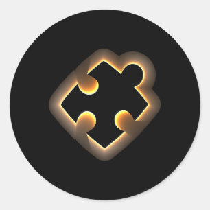 Awareness Total Solar Eclipse 2024 Puzzle Piece Classic Round Sticker