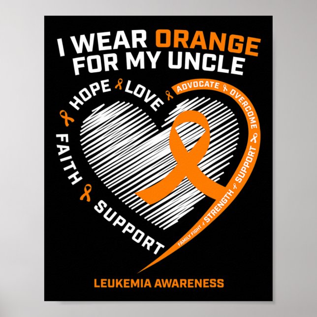 Awareness Uncle Men's Women's Kids Leukaemia  Poster (Front)