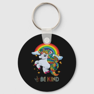 Awareness Unicorn Be Kind Asl Love Sign Language G Key Ring