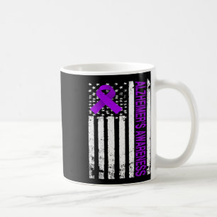 Awareness - Usa Flag Purple Ribbon  Coffee Mug
