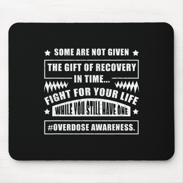 Awareness Warrior Addiction Survivor Support Fight Mouse Pad (Front)