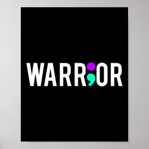 Awareness Warrior Design Gift For Mental Health Poster