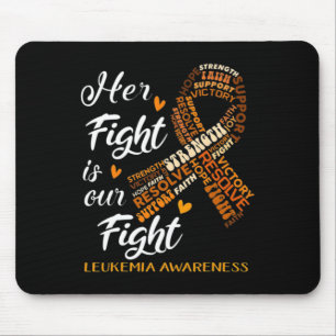 Awareness Warrior Her Fight Is Our Fight Orange Mouse Pad