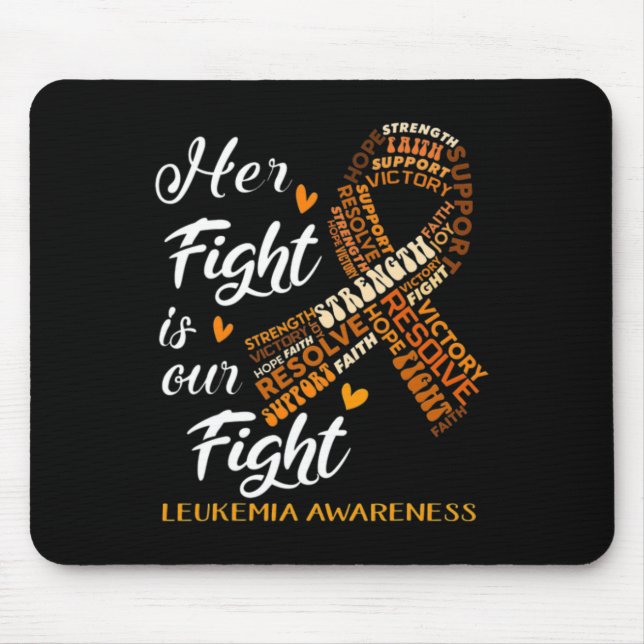Awareness Warrior Her Fight Is Our Fight Orange  Mouse Pad (Front)
