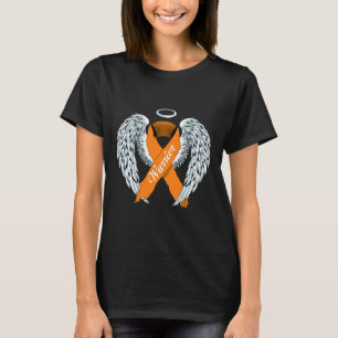 Awareness Warrior Orange Ribbon And Angel Wings T-Shirt
