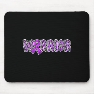 Awareness Warrior Purple Ribbon Leopard Print Mouse Pad