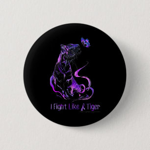 Awareness Warrior Ribbon I Fight Like A Tiger  6 Cm Round Badge