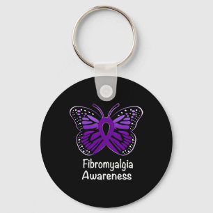 Awareness Warrior Support Purple Ribbon 2 Key Ring