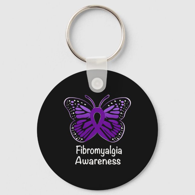 Awareness Warrior Support Purple Ribbon 2  Key Ring (Front)