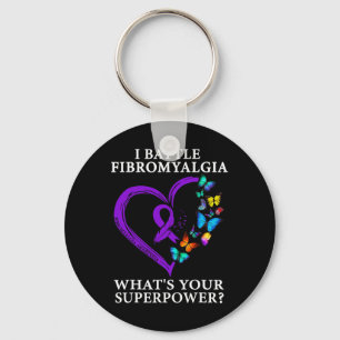 Awareness Warrior Support Purple Ribbon  Key Ring