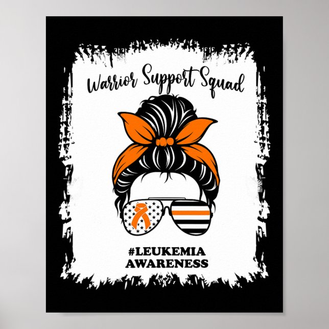 Awareness Warrior Support Squad Messy Bun Matching Poster (Front)