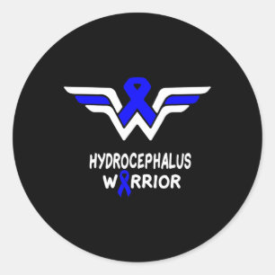 Awareness Warrior Support Survivor Blue Ribbon 1 Classic Round Sticker