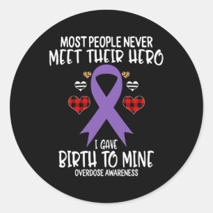 Awareness Warrior's Mum I Gave Birth To Mine Hero Classic Round Sticker