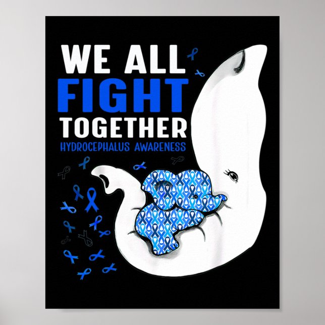 Awareness We All Fight Together Elephant  Poster (Front)