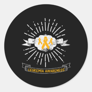 Awareness Wear Orange Ribbon Graphic  Classic Round Sticker