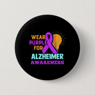 Awareness Wear Purple For Heimer's 6 Cm Round Badge