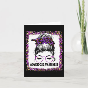 Awareness Wear Purple Leopard Messy Bun Women Card