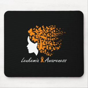 Awareness - Women Butterflies Hair Purple Ribbon  Mouse Pad