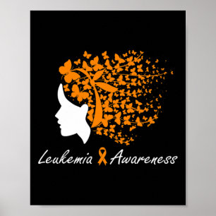 Awareness - Women Butterflies Hair Purple Ribbon  Poster
