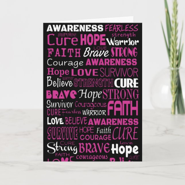 Awareness Words...Breast Cancer Card (Front)