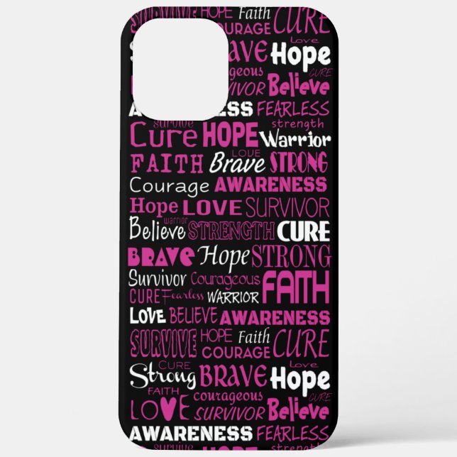 Awareness Words...Breast Cancer Case-Mate iPhone Case (Back)