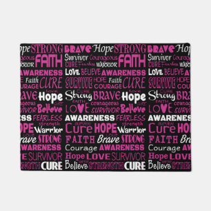 Awareness Words...Breast Cancer Doormat