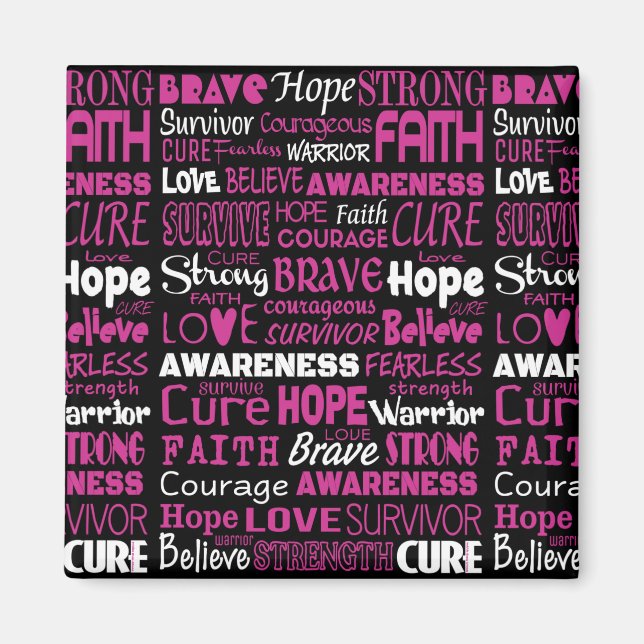 Awareness Words...Breast Cancer Magnet (Front)