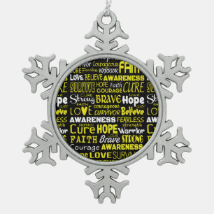 Awareness Words...Endometriosis Snowflake Pewter Christmas Ornament