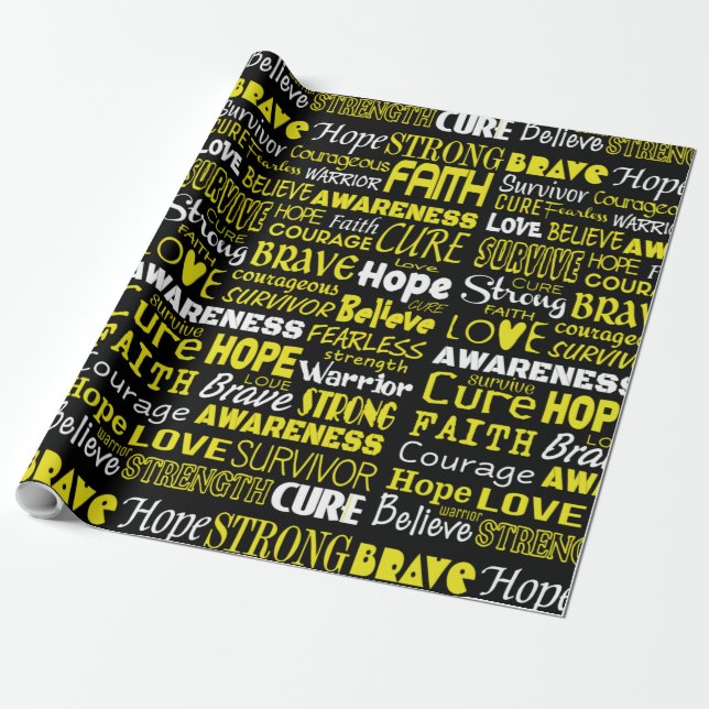 Awareness Words...Endometriosis Wrapping Paper (Unrolled)