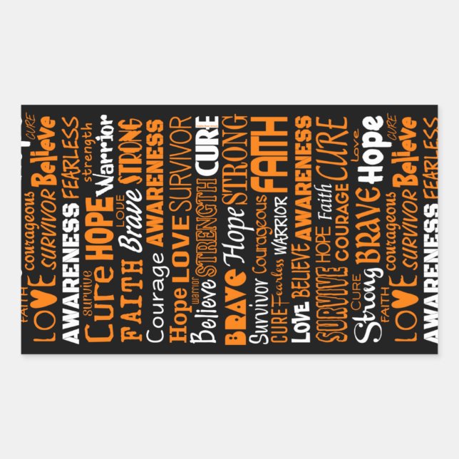Awareness Words...RSD/CRPS Rectangular Sticker (Front)