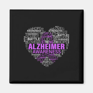 Awareness Words Support Proud Heimer Warrior Magnet