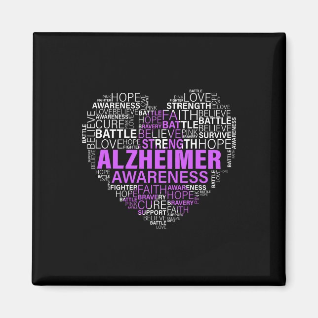 Awareness Words Support Proud Heimer Warrior  Magnet (Front)