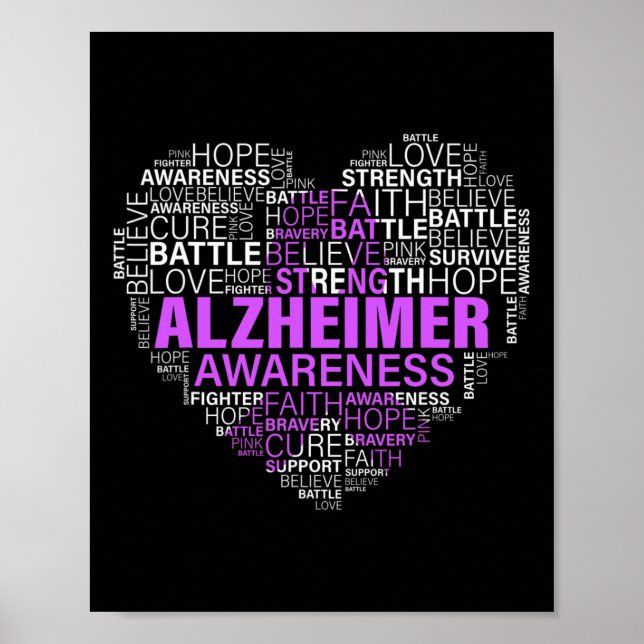 Awareness Words Support Proud Heimer Warrior  Poster (Front)