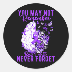 Awareness You May Not Remember Brain Butterfly 2 Classic Round Sticker