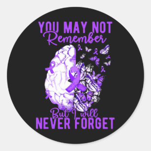 Awareness You May Not Remember Brain Butterfly Classic Round Sticker